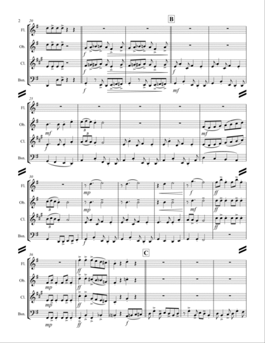 Parade of the Wooden Soldiers (for Woodwind Quartet) Woodwind Quartet scores gallery preview page 3