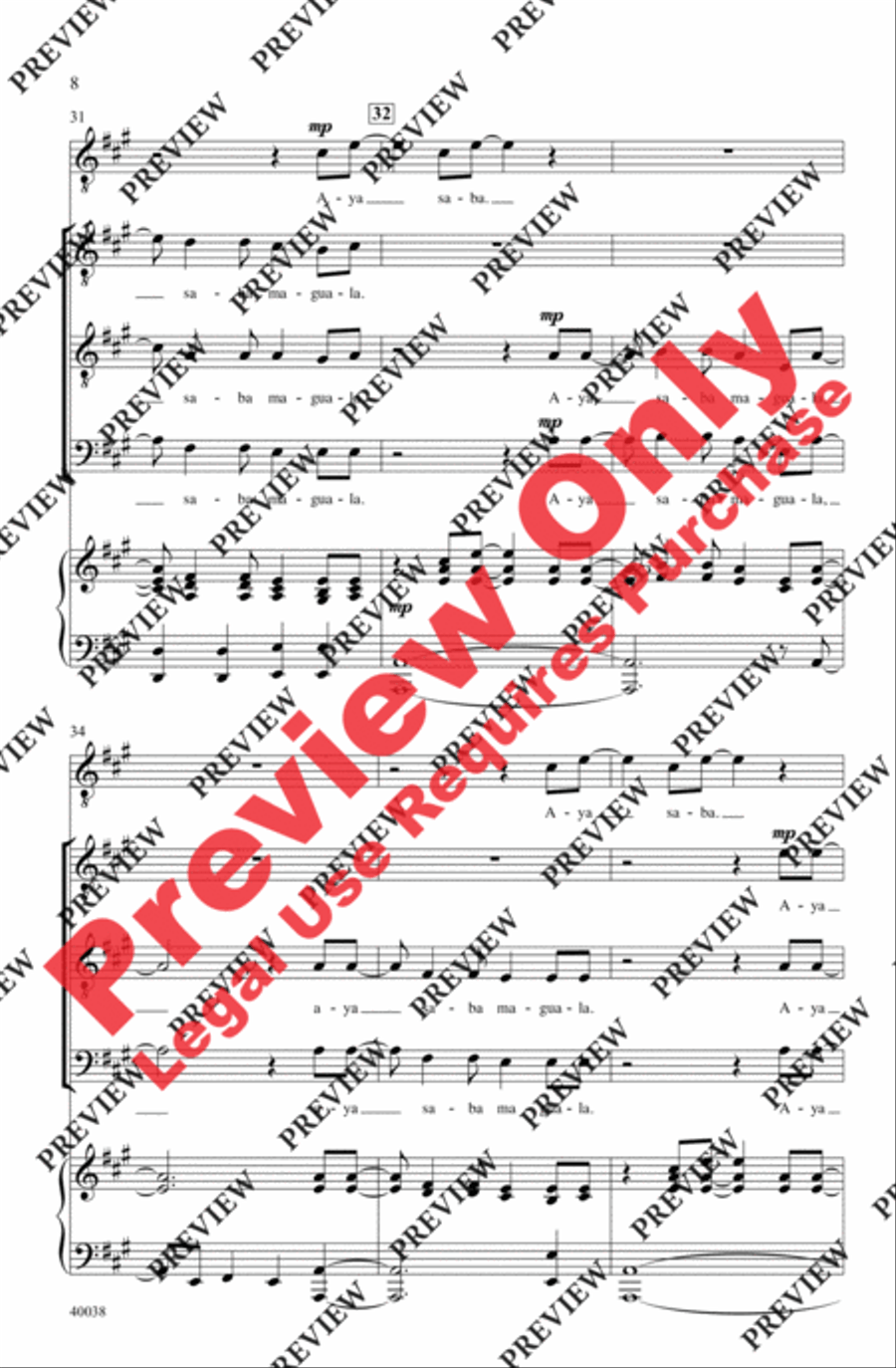 Aya Ngena Aya Ngena Men's Choir scores gallery preview page 8