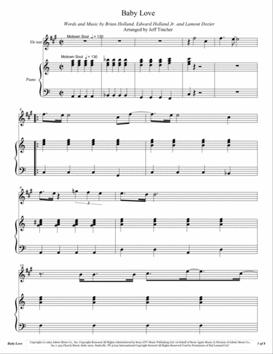 Baby Love Alto Saxophone scores gallery preview page 2