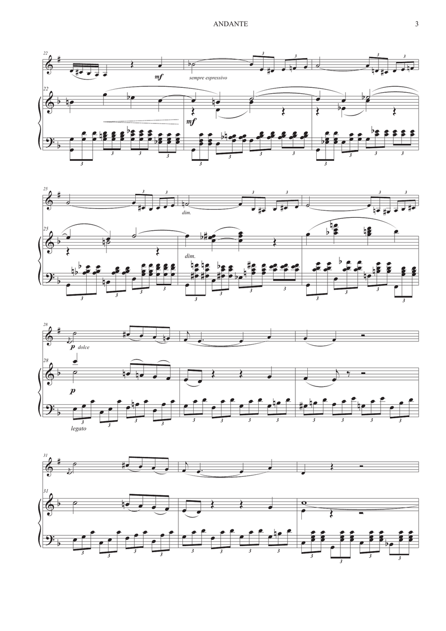 Andante from Concerto No. 21 for Trumpet and Piano Trumpet Solo scores gallery preview page 4
