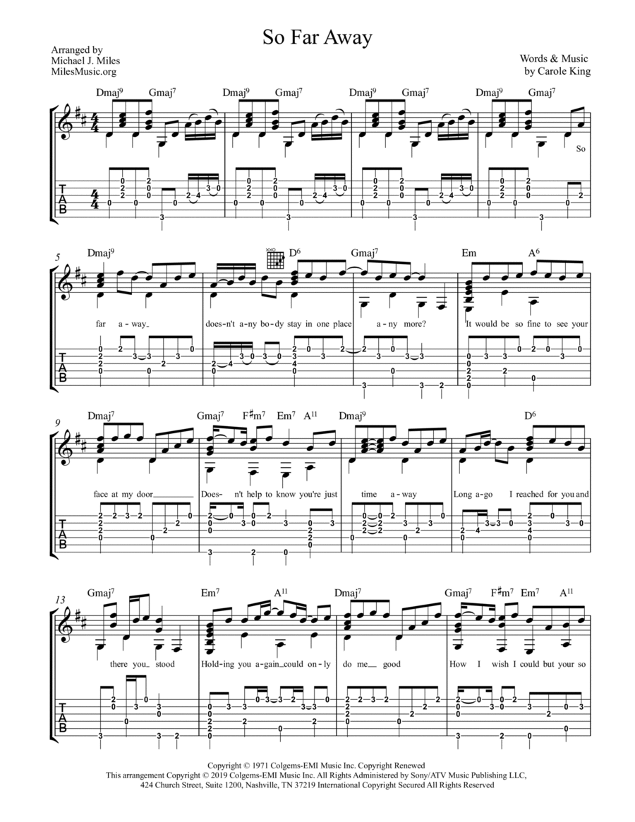 So far away carole king sale cover