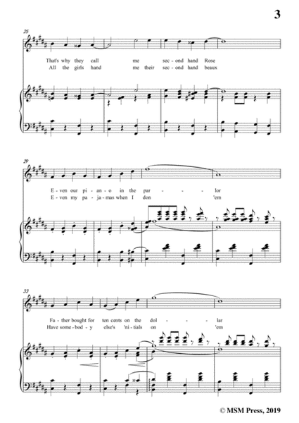 James F. HanleY-Second Hand Rose,in B Major,for Voice&Piano image number null