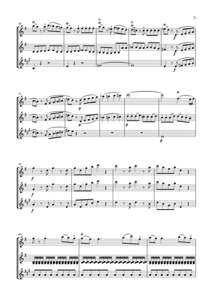 Eine Kleine Nachtmusik for Flute, Violin and Bass Clarinet image number null