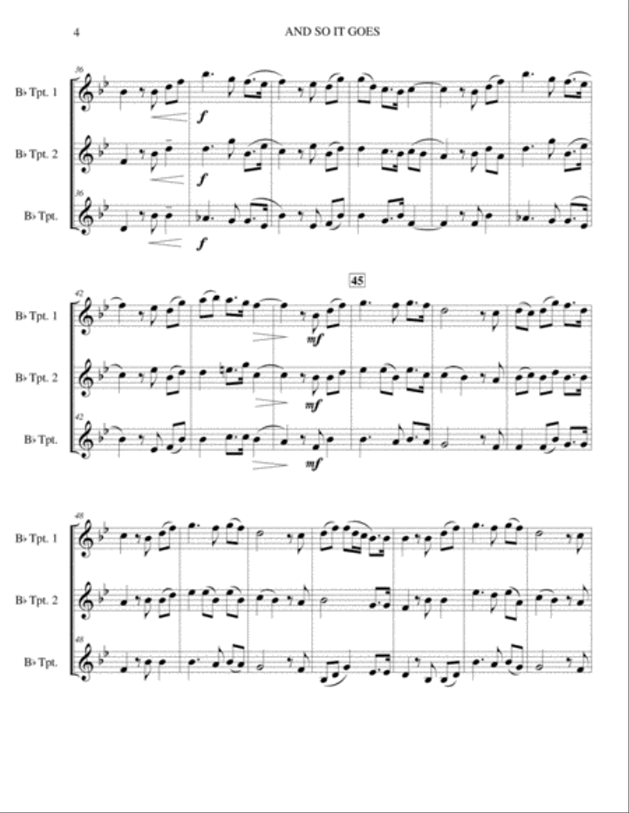 And So It Goes Brass Ensemble scores gallery preview page 4