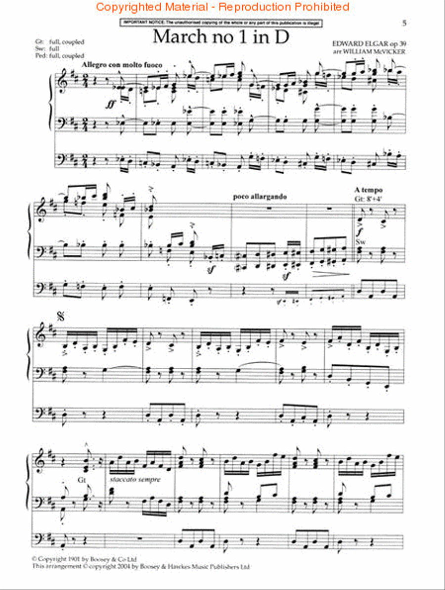 Pomp and Circumstance Organ scores gallery preview page 2