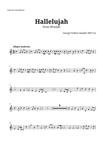 Hallelujah by Handel for Sax Quintet and Piano image number null