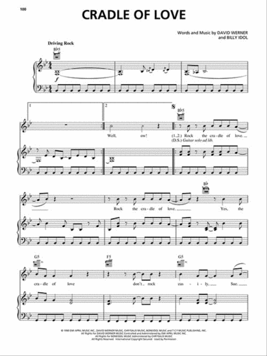 The Very Best of Billy Idol - Idolize Yourself Piano, Vocal, Guitar scores gallery preview page 4