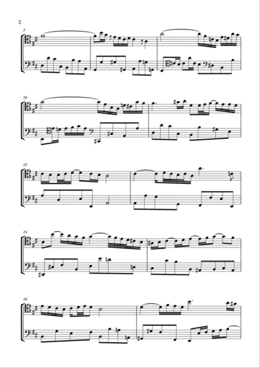 Bach: Air on the G String for Trombone and Violoncello Trombone scores gallery preview page 2