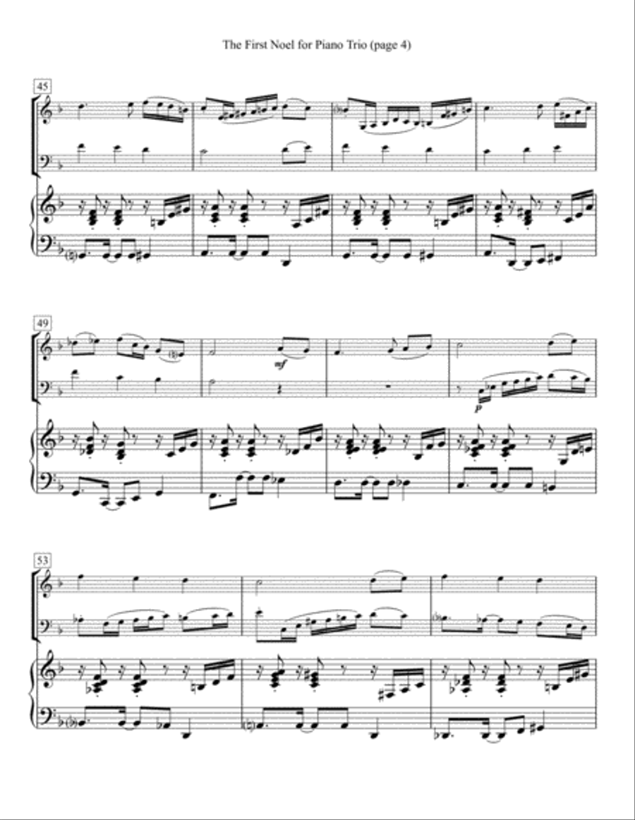 The First Noel for Piano Trio Piano Trio scores gallery preview page 4