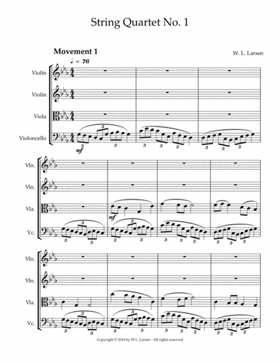 W L Larsen - String Quartet No. 1 image number null