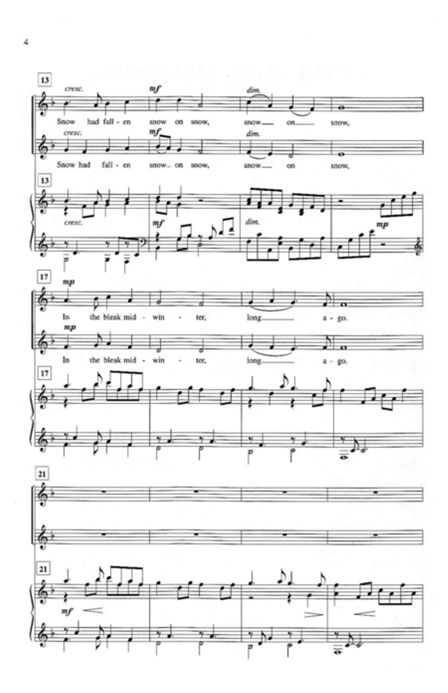In the Bleak Midwinter SA scores gallery preview page 5