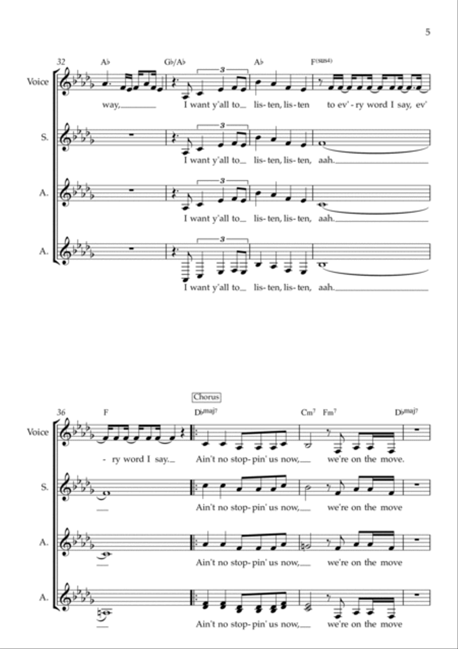 Ain't No Stoppin' Us Now Ain't No Stoppin' Us Now Women's Choir scores gallery preview page 5