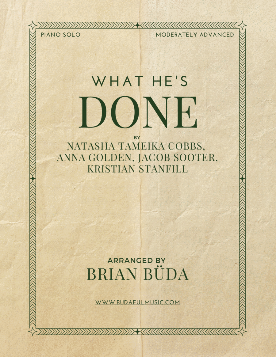 What He's Done Piano Solo scores gallery preview page 1