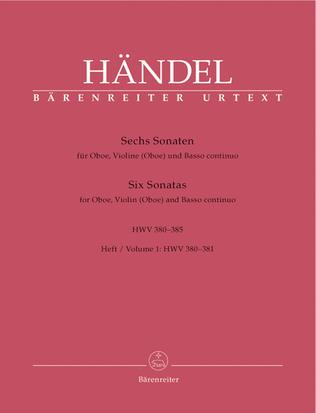 Book cover for Sechs Sonaten for Oboe, Violine (Oboe) and Basso continuo