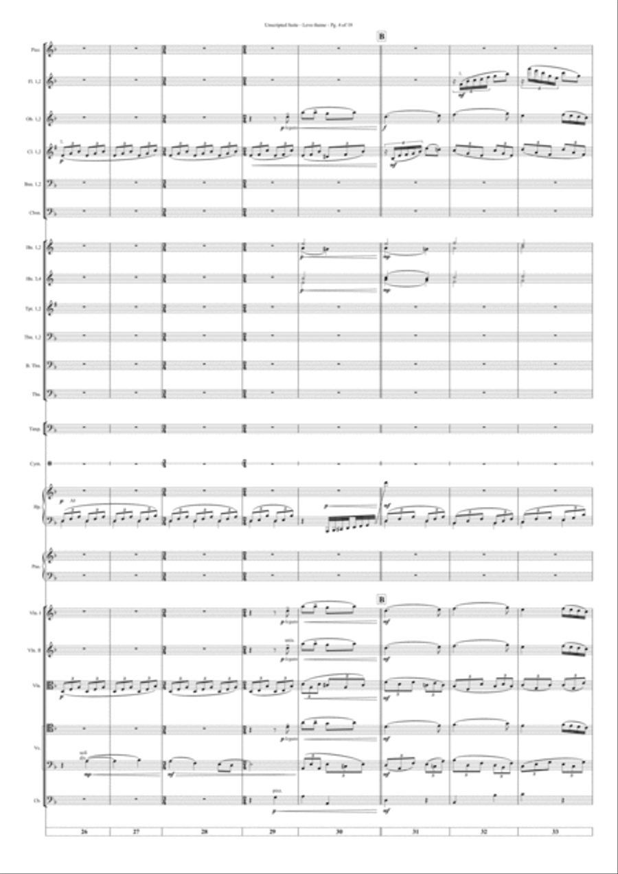 Unscripted Suite - II Love theme Full Orchestra scores gallery preview page 6