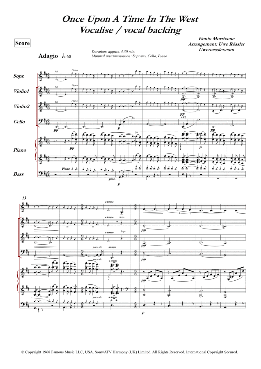Once Upon A Time In The West Voice scores gallery preview page 1