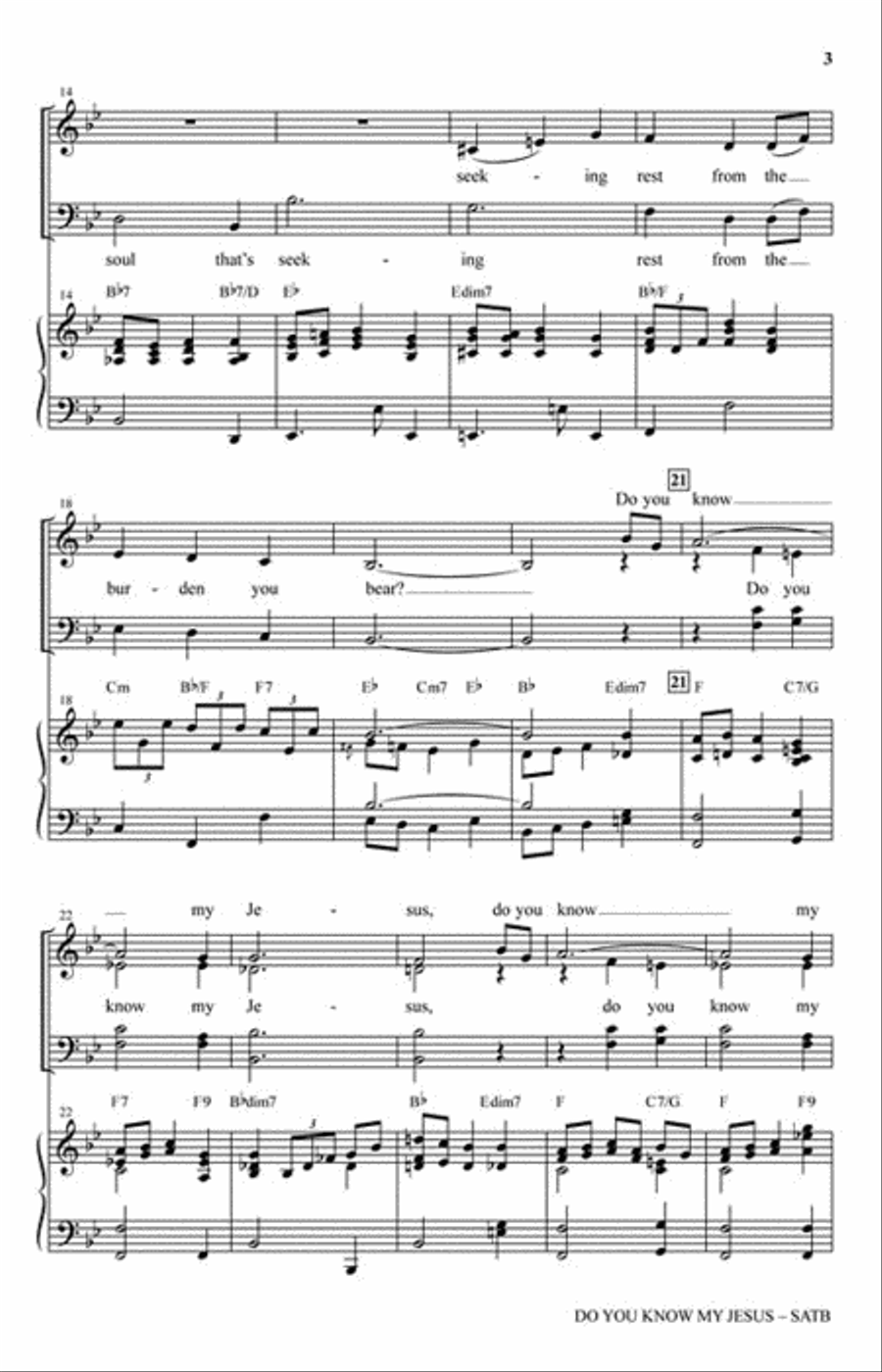 Do You Know My Jesus 4-Part scores gallery preview page 3