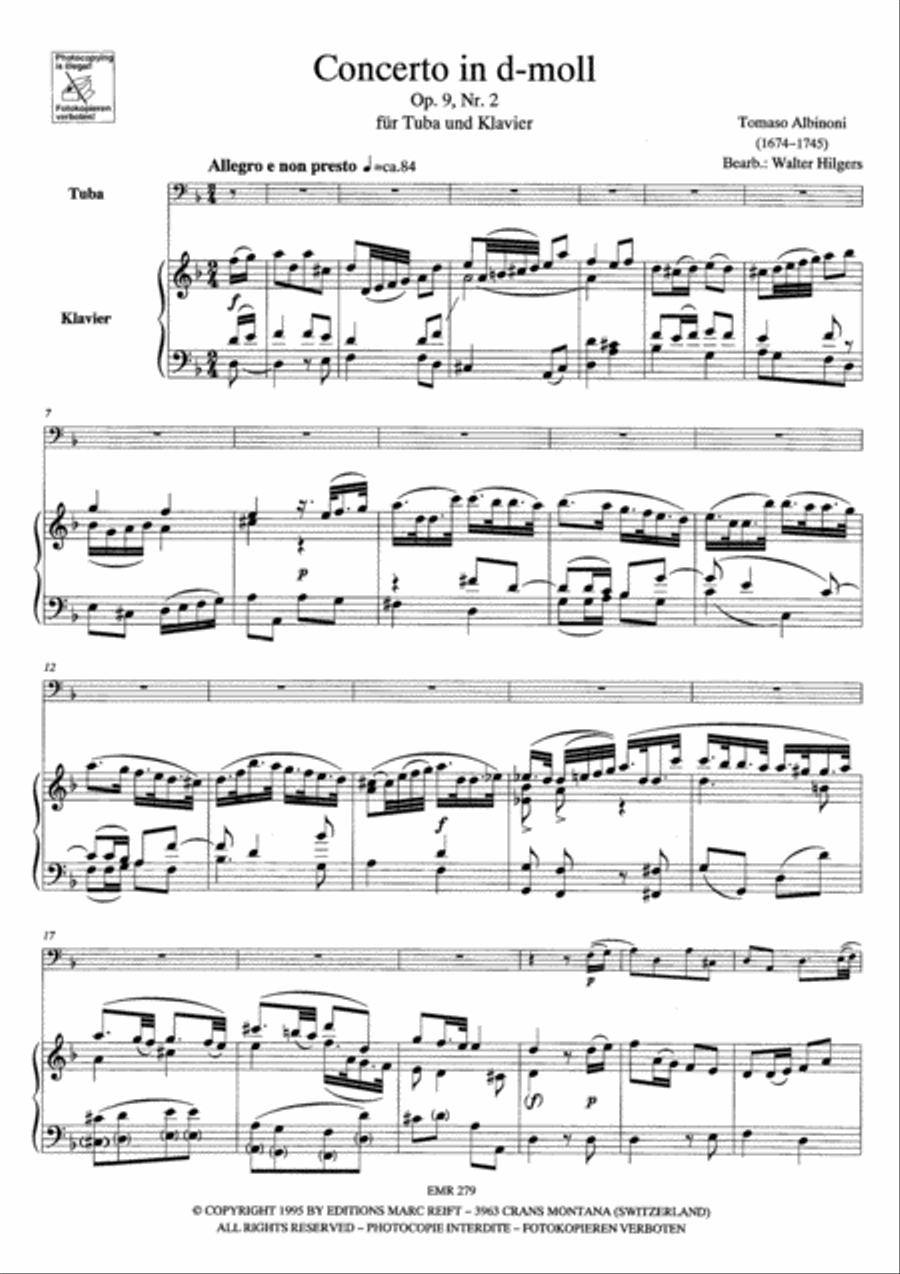 Concerto in d-moll Concerto in d-moll Tuba scores gallery preview page 4
