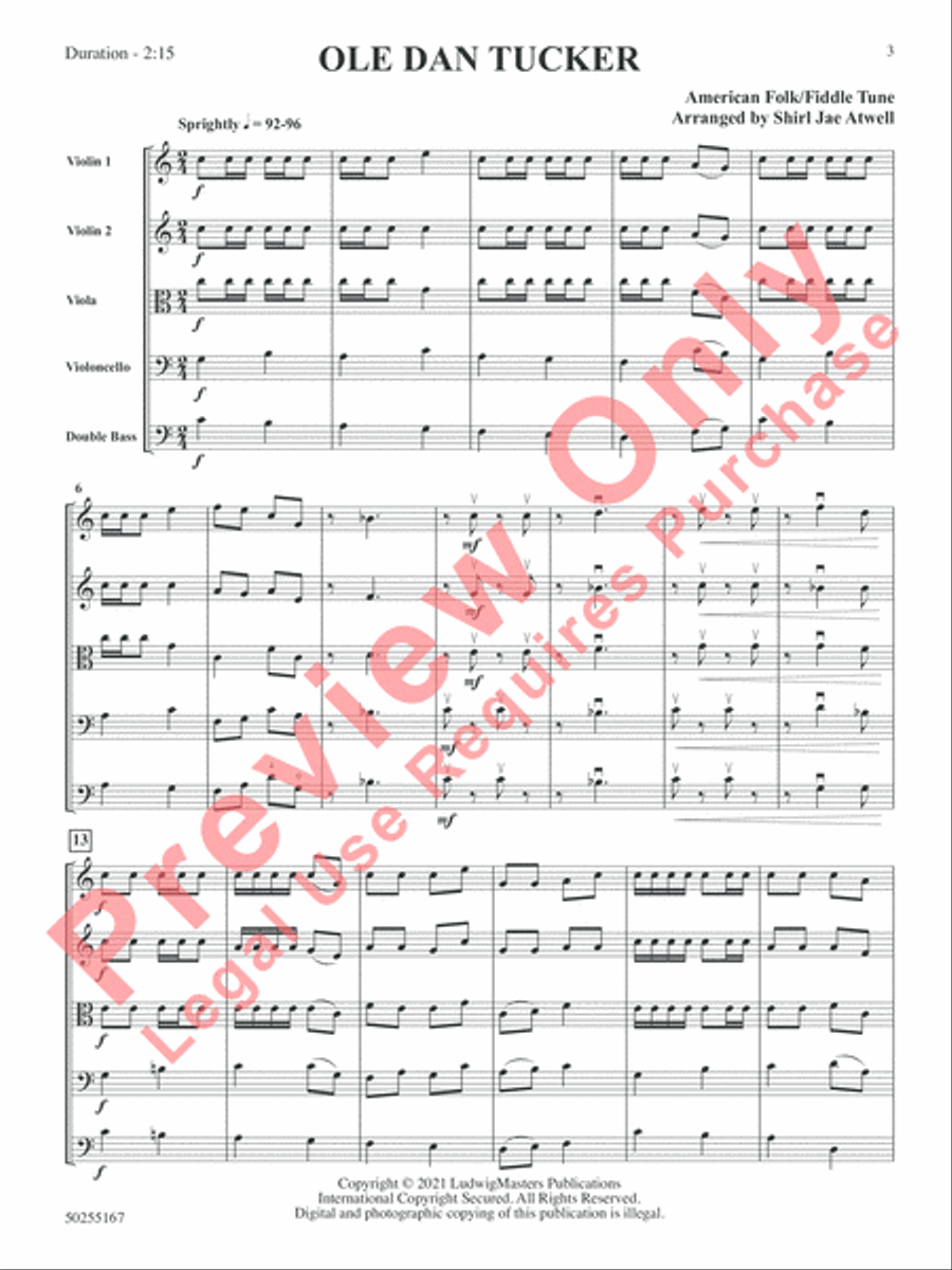 Ole Dan Tucker String Orchestra scores gallery preview page 4
