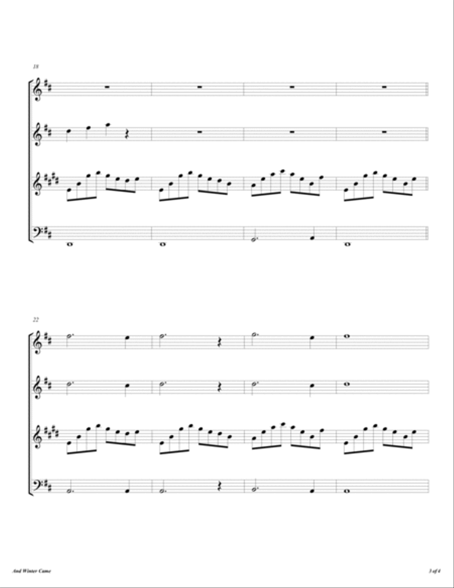 And Winter Came Woodwind Quartet scores gallery preview page 4