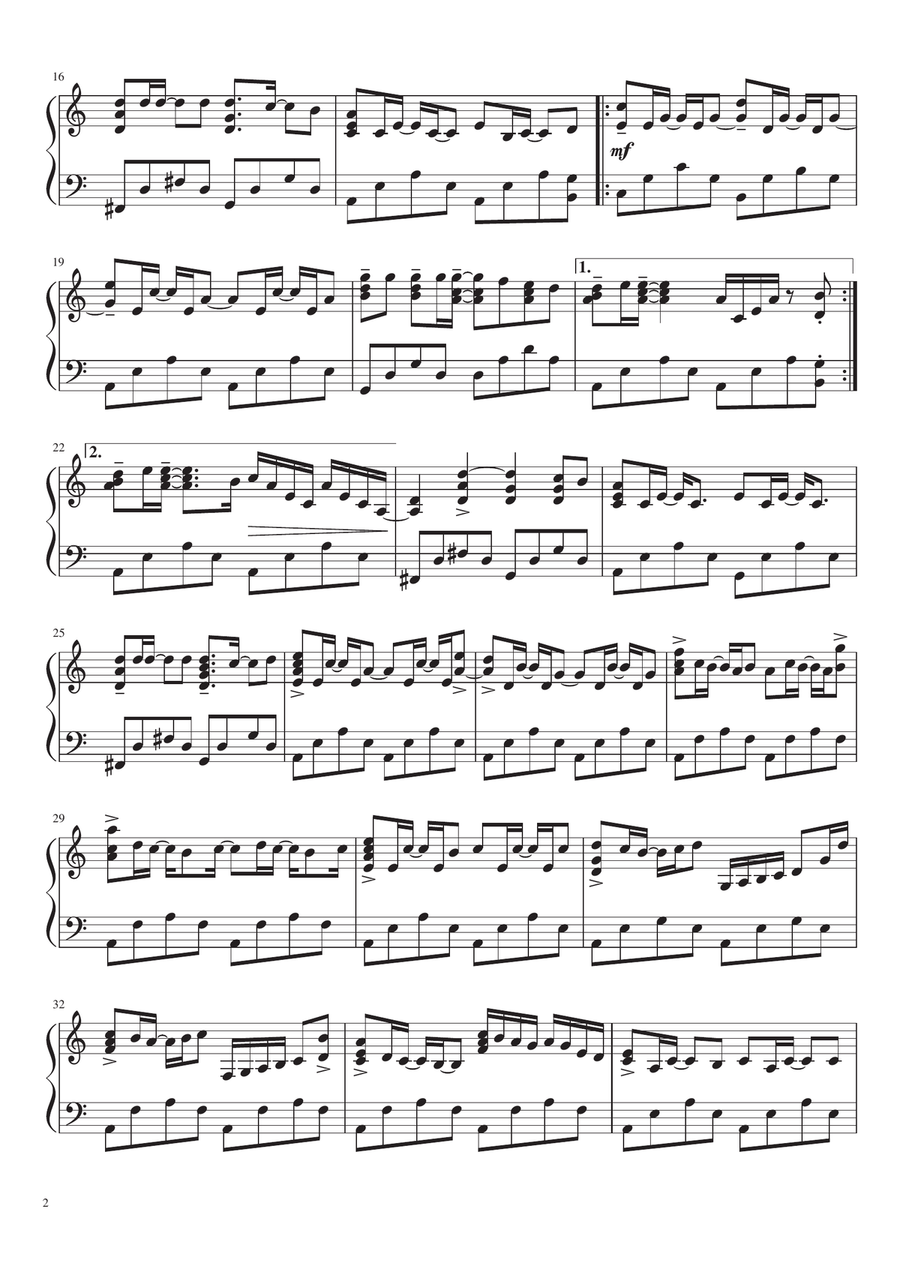 Dust In The Wind Piano Solo scores gallery preview page 2