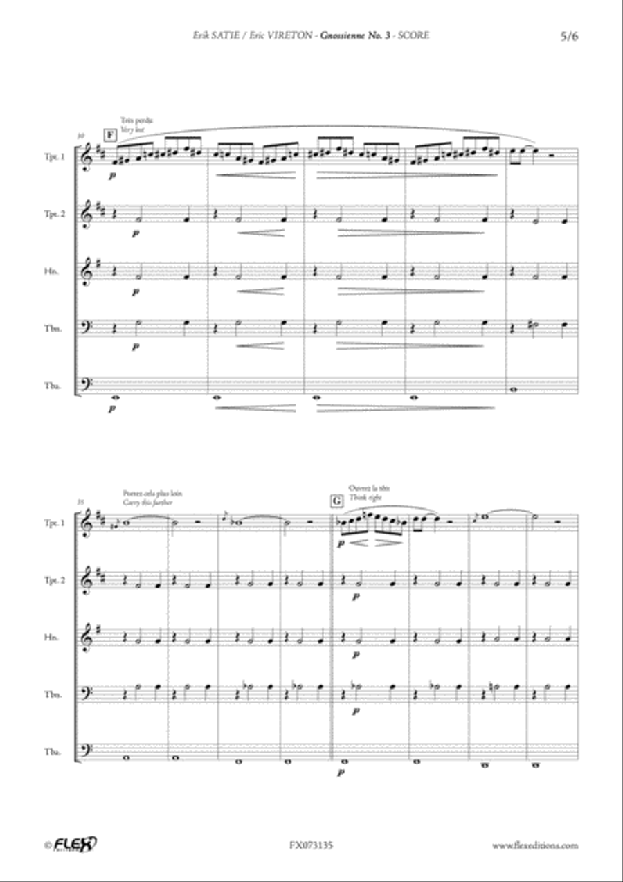 Gnossienne No. 3 Gnossienne No. 3 Horn scores gallery preview page 5