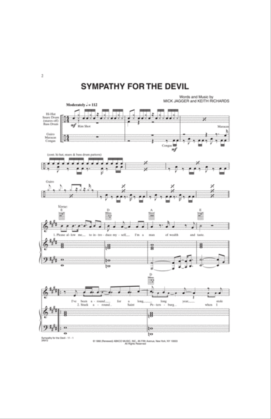 Sympathy for the Devil Small Ensemble scores gallery preview page 2