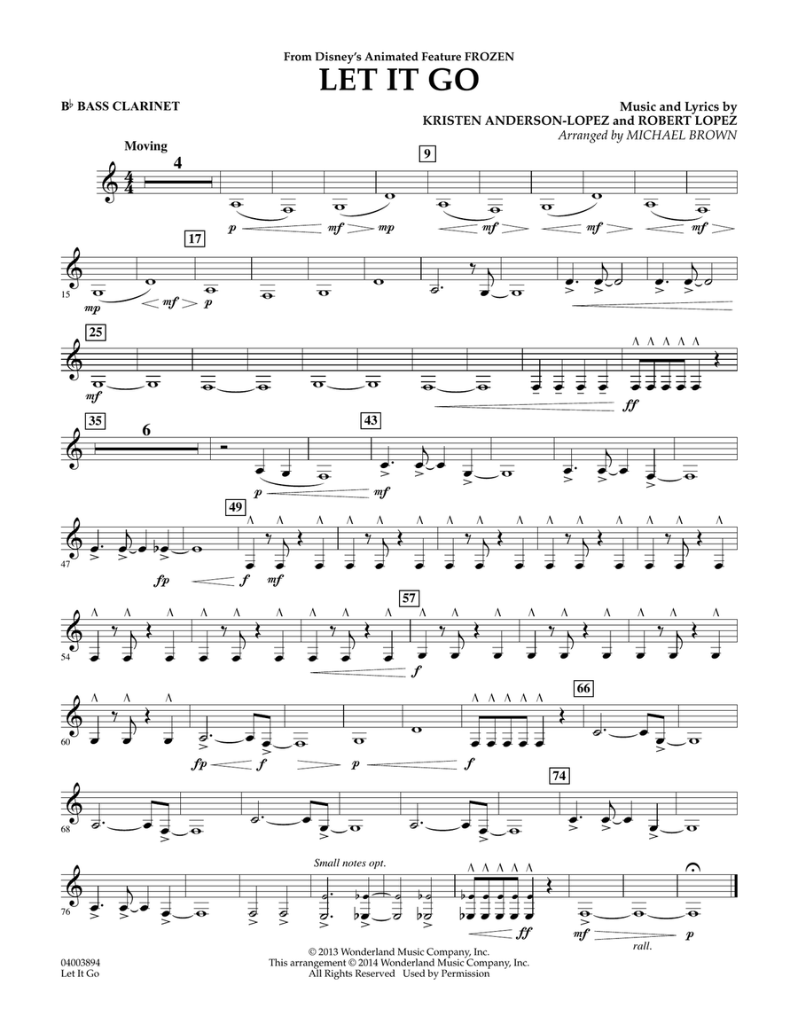Let It Go - Bb Bass Clarinet