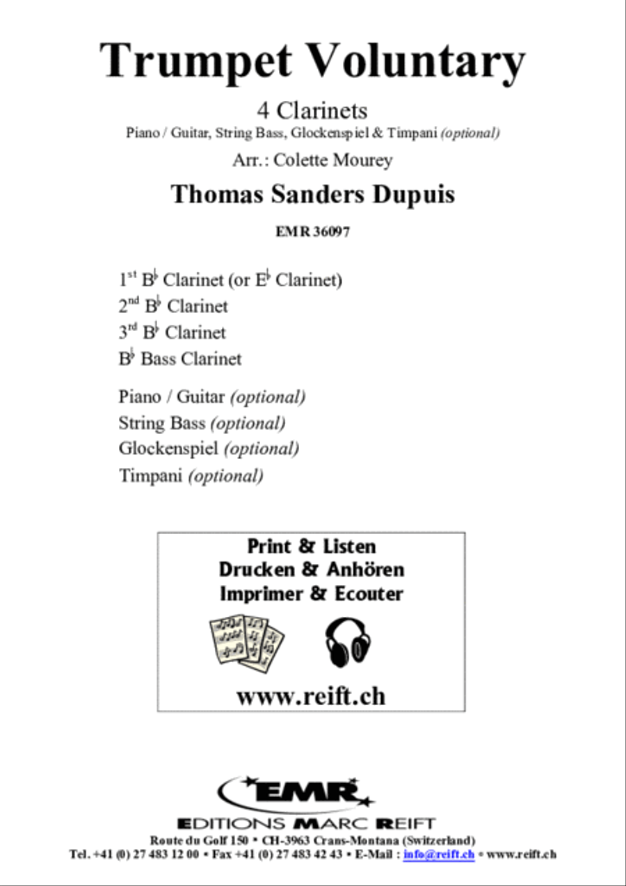 Trumpet Voluntary Clarinet scores gallery preview page 2