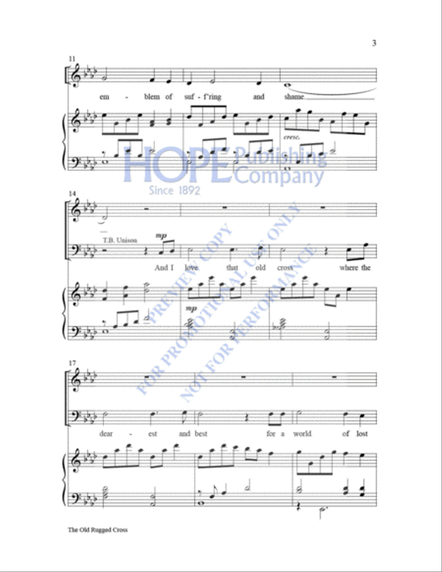 The Old Rugged Cross 4-Part scores gallery preview page 4