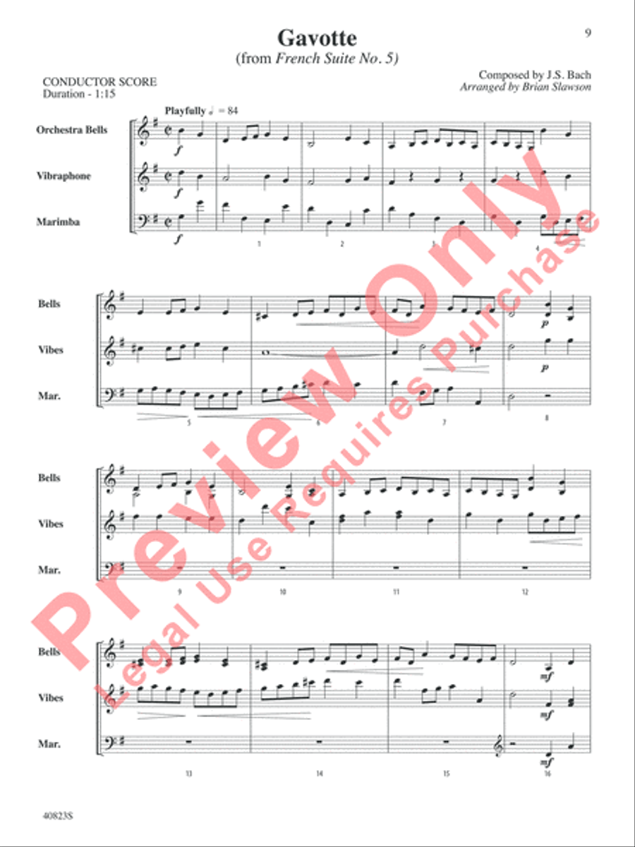 Classic Mallet Trios -- Bach Small Ensemble scores gallery preview page 10