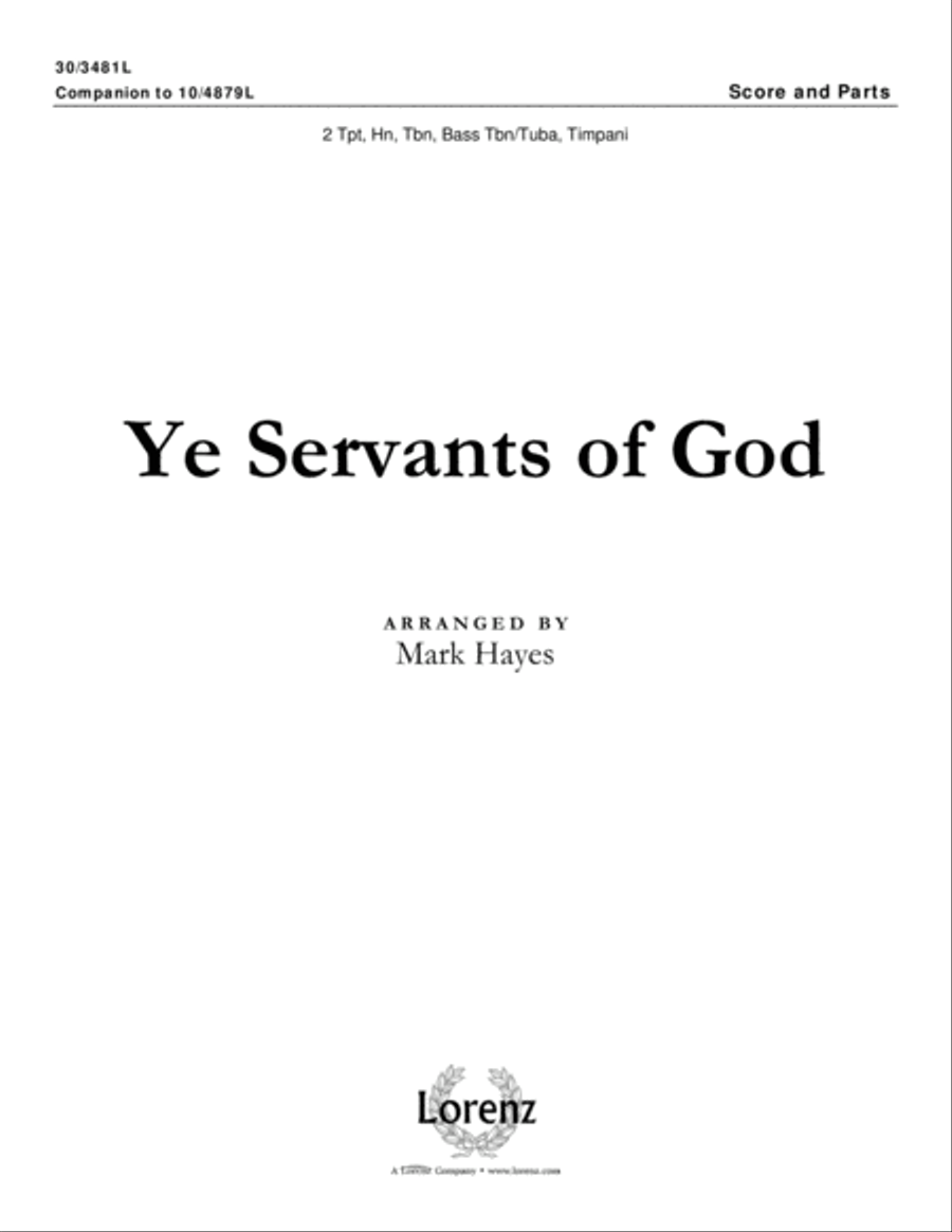 Ye Servants of God - Brass and Percussion Score and Parts Choir scores gallery preview page 2