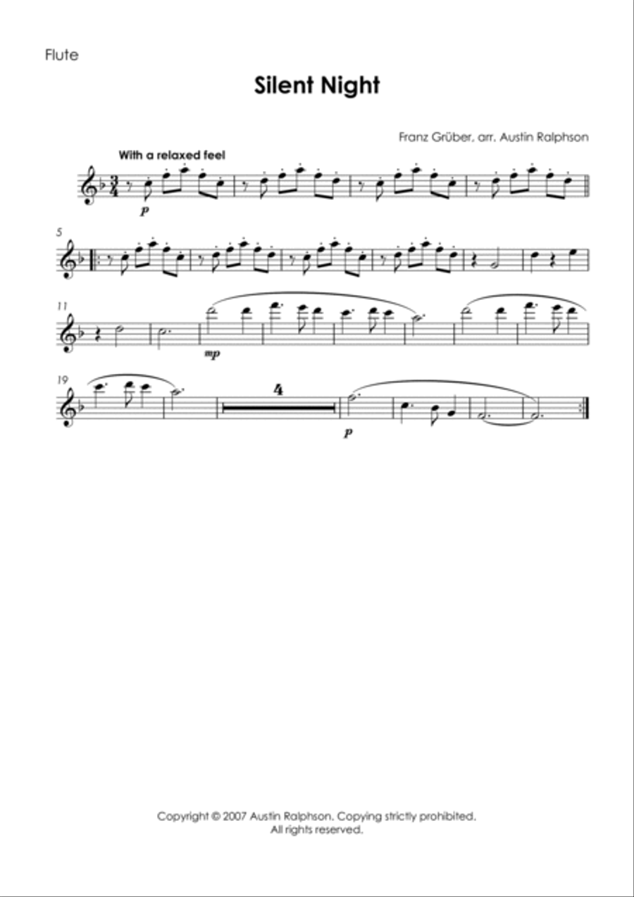 Silent Night - wind quintet Woodwind Quintet scores gallery preview page 3