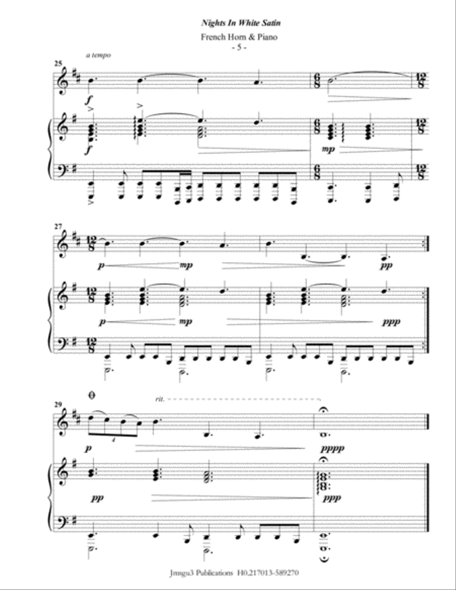 Nights In White Satin Horn scores gallery preview page 5