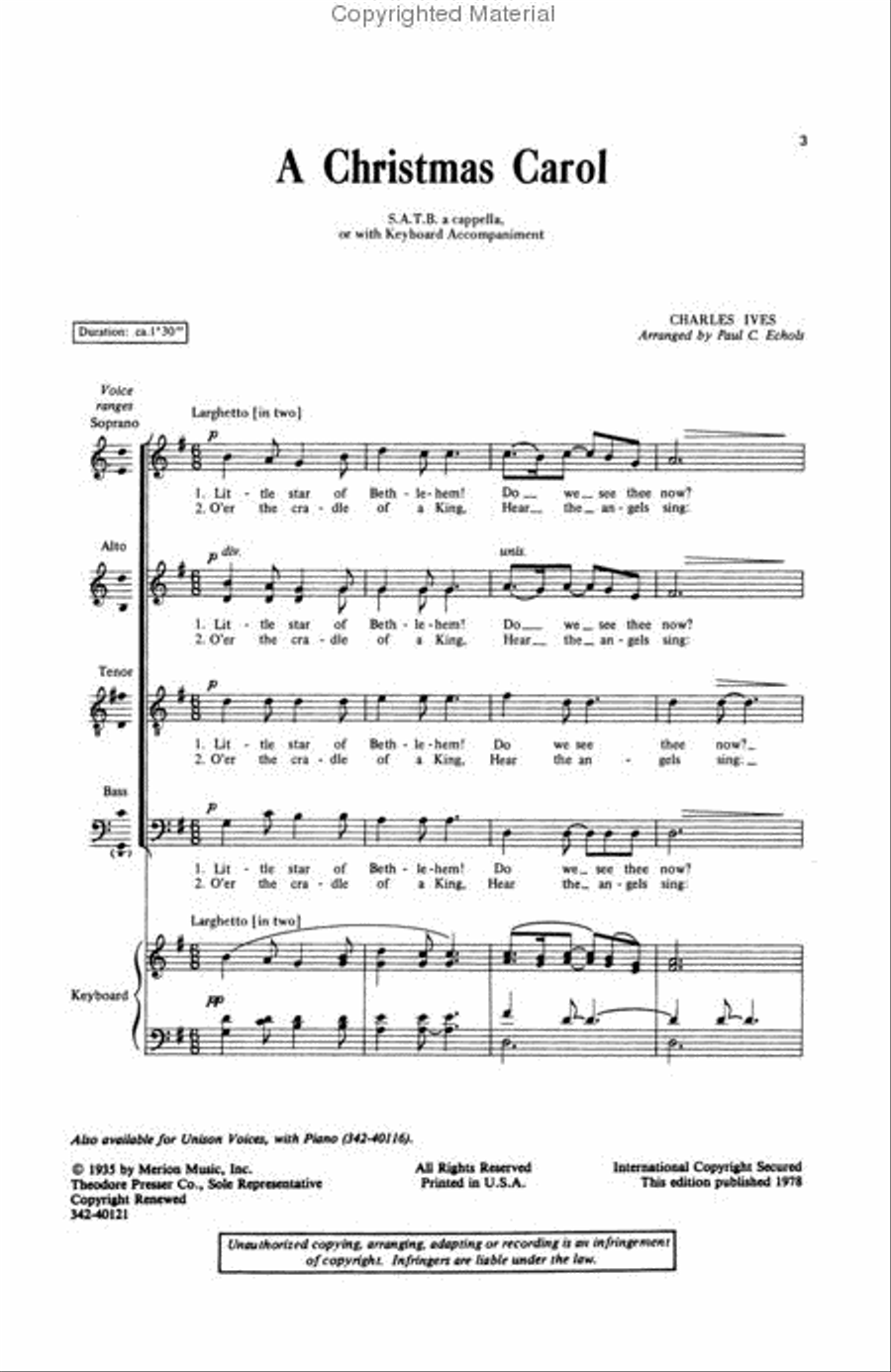 A Christmas Carol 4-Part scores gallery preview page 2