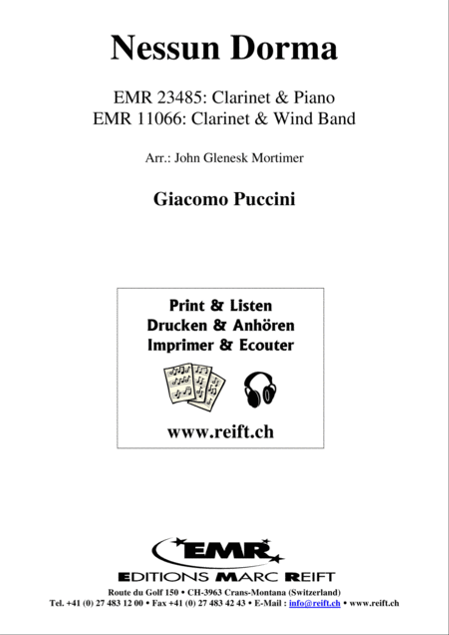 Nessun Dorma Clarinet Solo scores gallery preview page 2