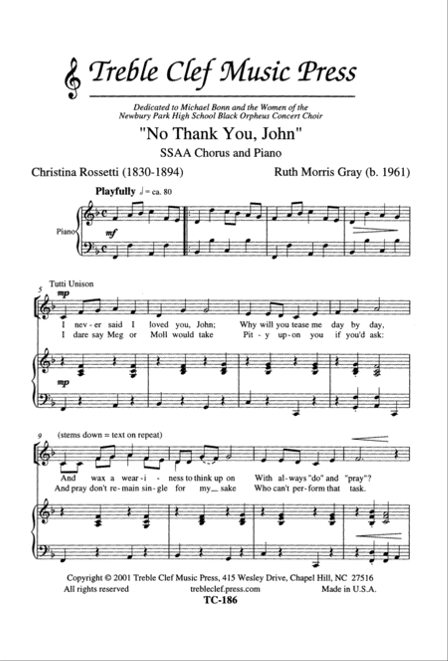 No Thank You, John No Thank You, John SSAA scores gallery preview page 1