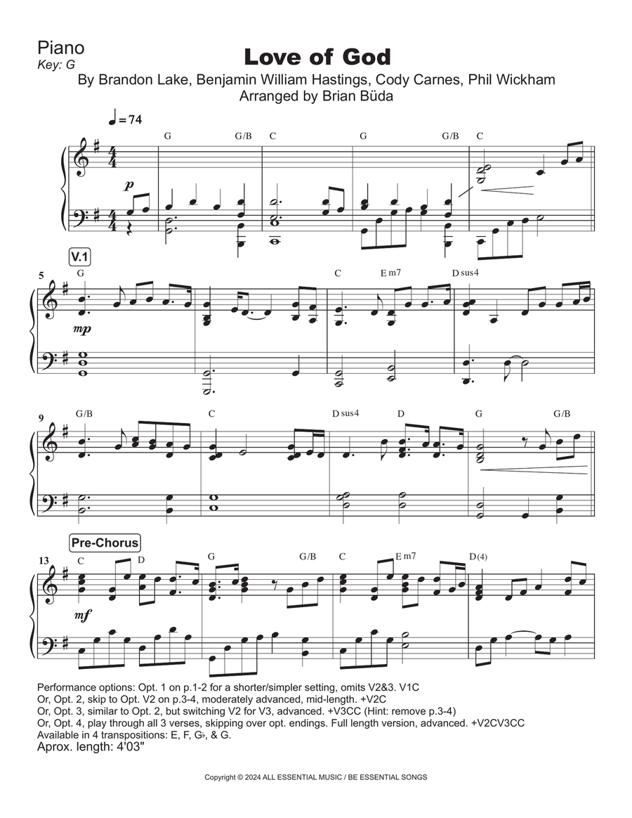 Love Of God Piano Solo scores gallery preview page 2