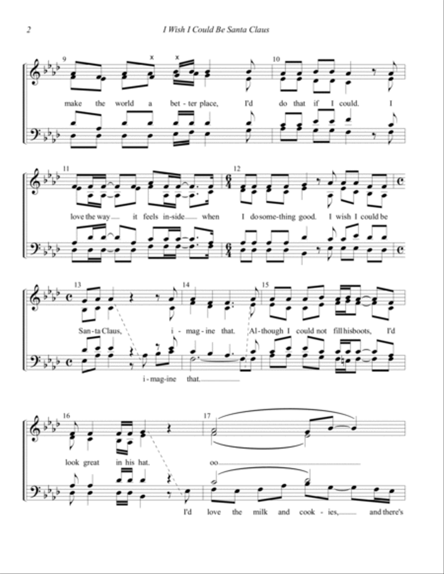 I Wish I Could Be Santa Claus 4-Part scores gallery preview page 2