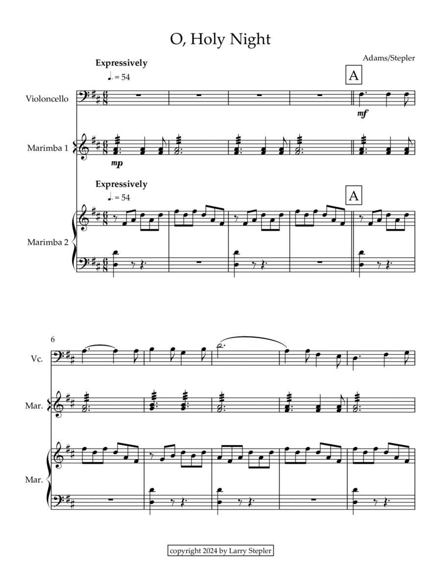 O, Holy Night O, Holy Night Chamber Music scores gallery preview page 1