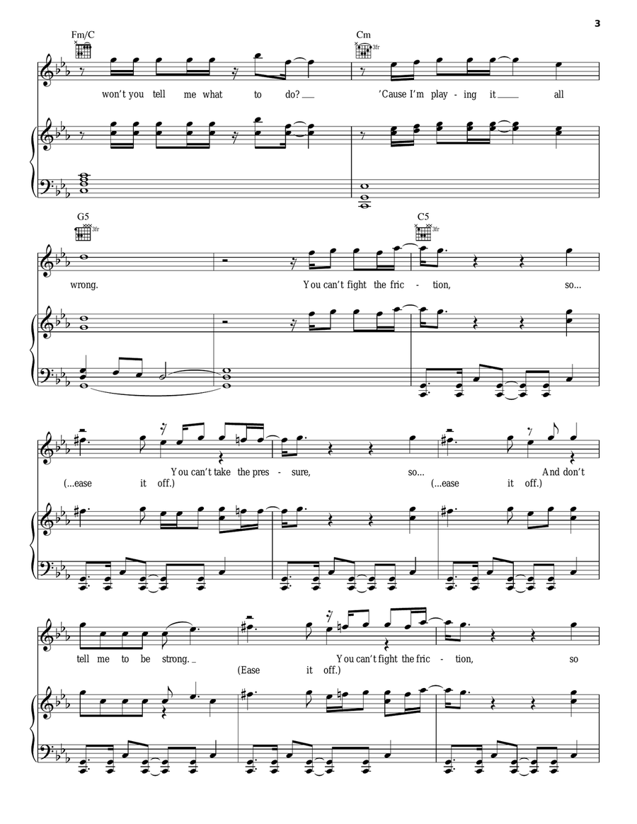 Friction Friction Piano, Vocal, Guitar scores gallery preview page 3