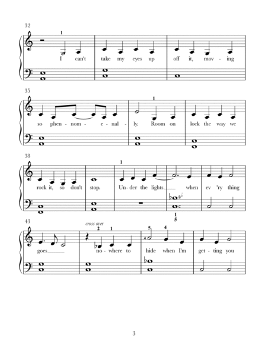 Can't Stop The Feeling from TROLLS Easy Piano scores gallery preview page 3