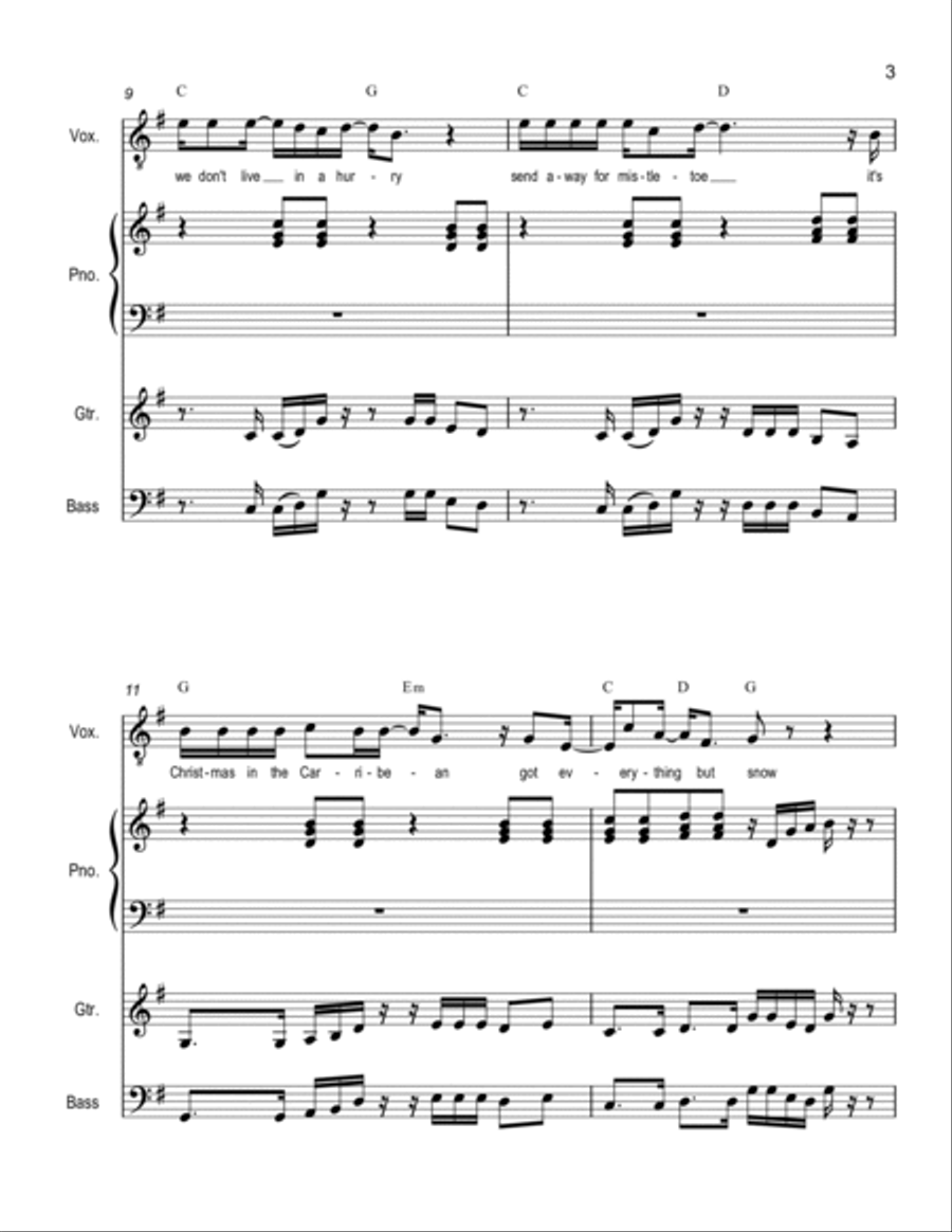 Christmas in the Caribbean Bass Voice scores gallery preview page 3