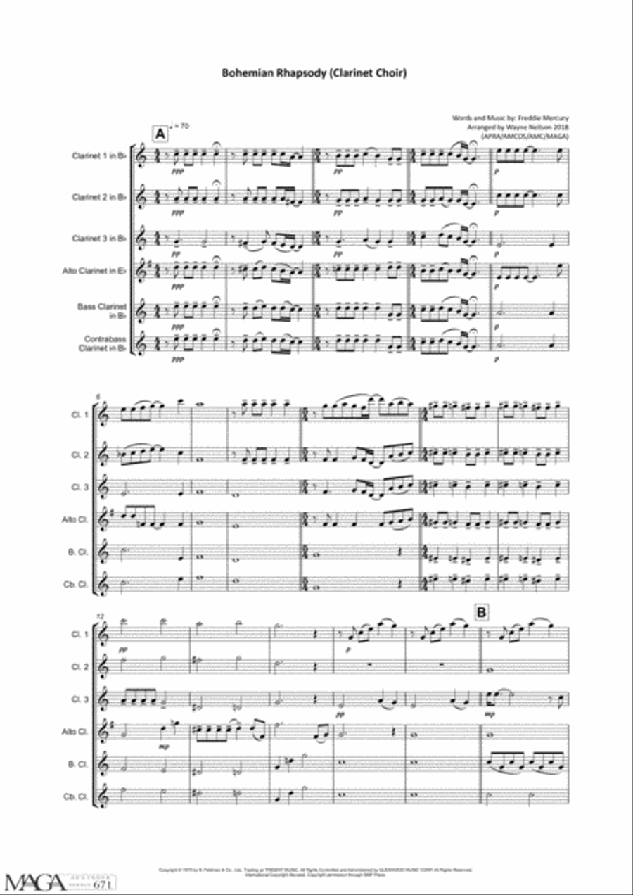 Bohemian Rhapsody Woodwind Ensemble scores gallery preview page 2