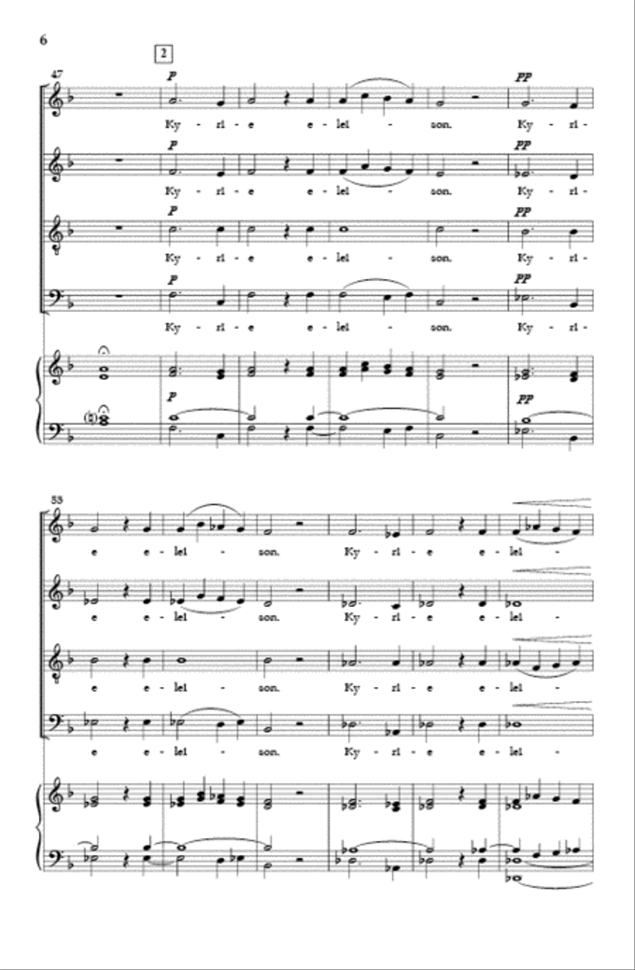 Mass in F Major 4-Part scores gallery preview page 5