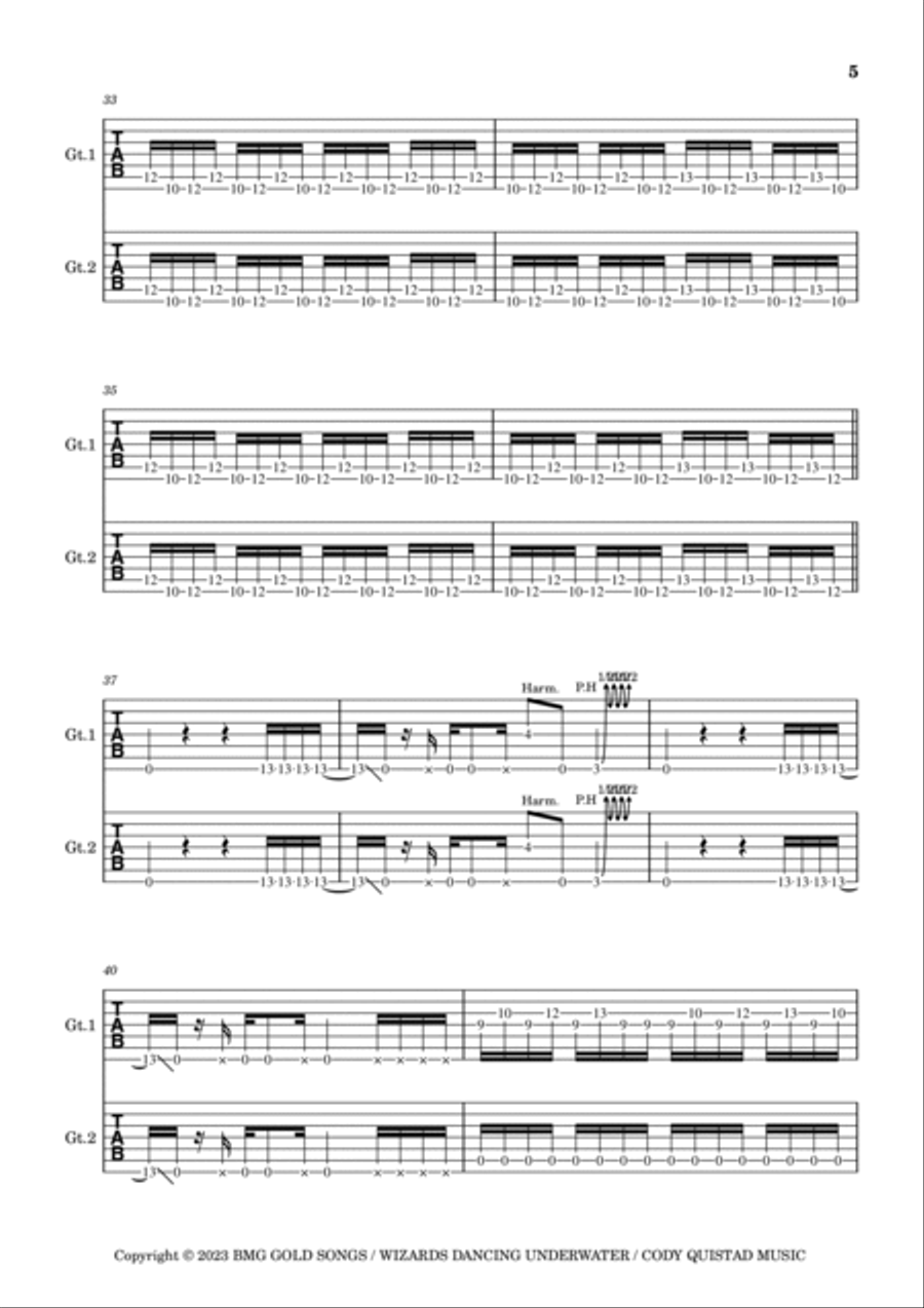 Who I Am Guitar Tablature scores gallery preview page 5
