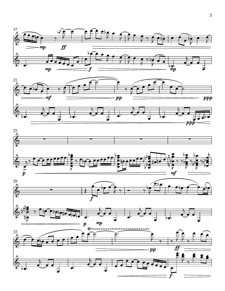 Excursion No. 2: Beguine for Flute and Guitar Chamber Music scores gallery preview page 3