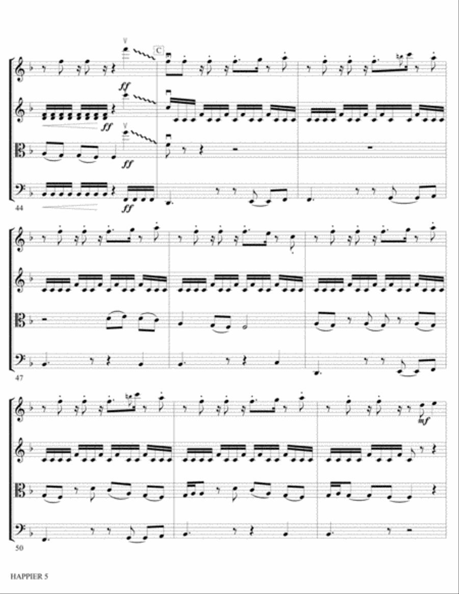 Happier Happier String Quartet scores gallery preview page 5