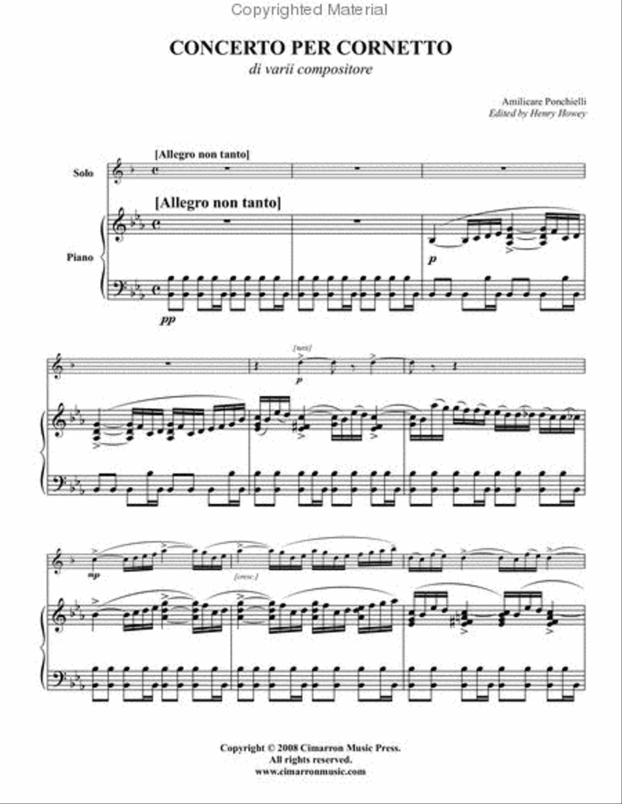 Concerto per Cornetto Op. 198, Partitura N. 184 Cornet scores gallery preview page 2