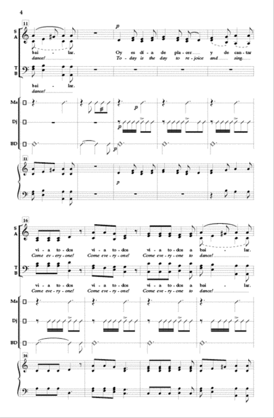 Oy es dia de placer 4-Part scores gallery preview page 3